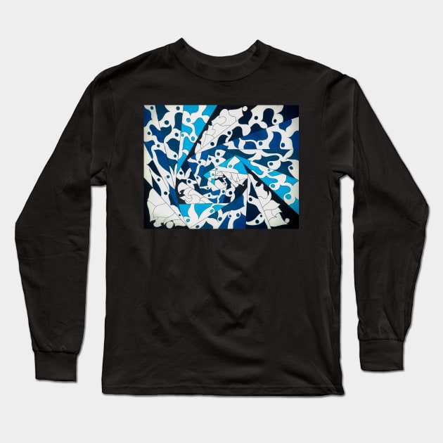 Kaleidoscope Blues Long Sleeve T-Shirt by ifnotforv